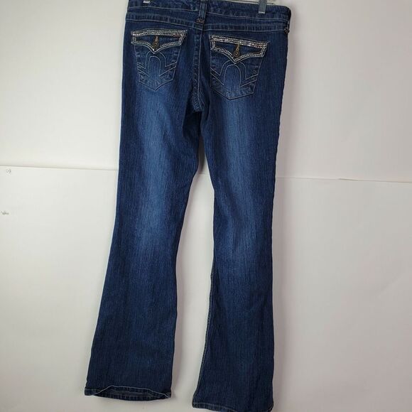 Toui Jeans Womens Size 9 Juniors Dark Wash Rhinestone Flap‎ Pockets - Picture 1 of 8